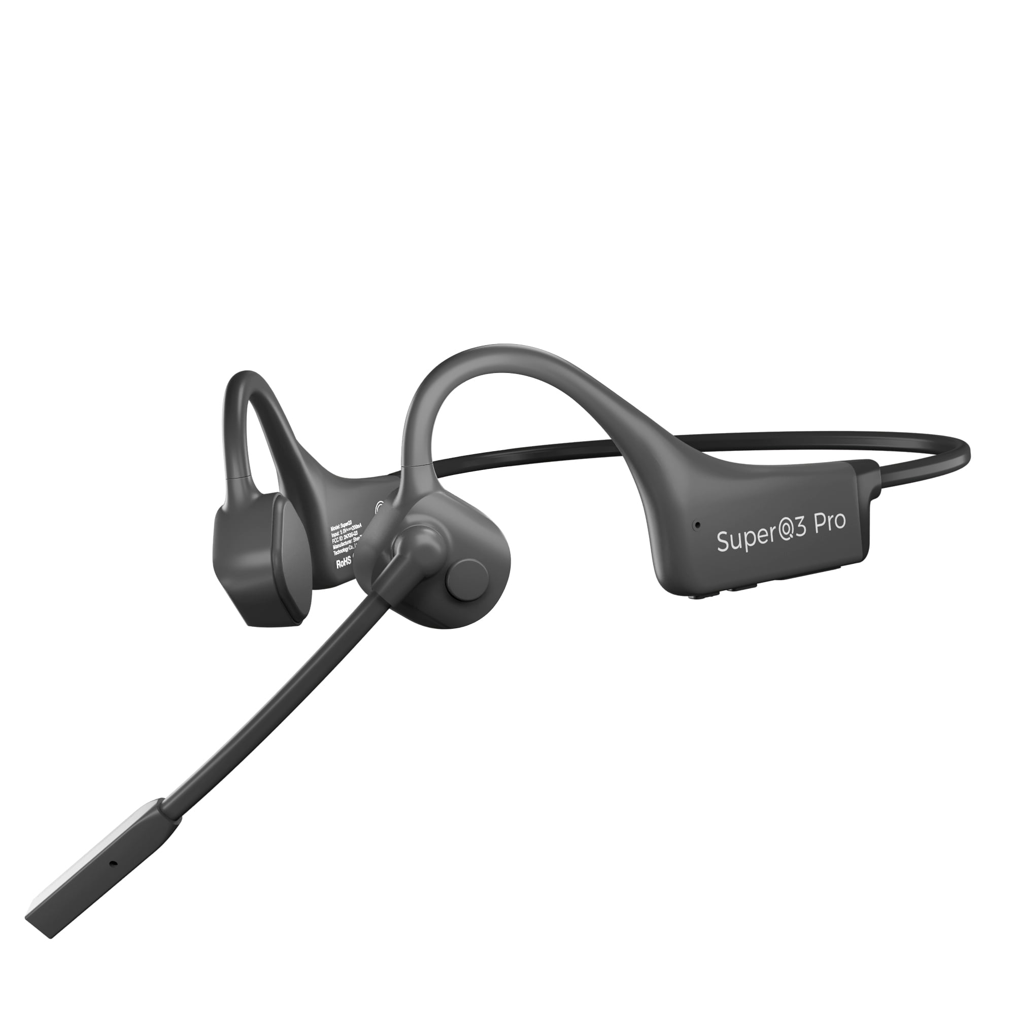 YouthWhisper Bone Conduction Headphones with Mic, Open Ear Wireless Headset with Boom Mic, Bluetooth Noise Canceling Headphones for Home Office, Driving, Traveling, Workouts