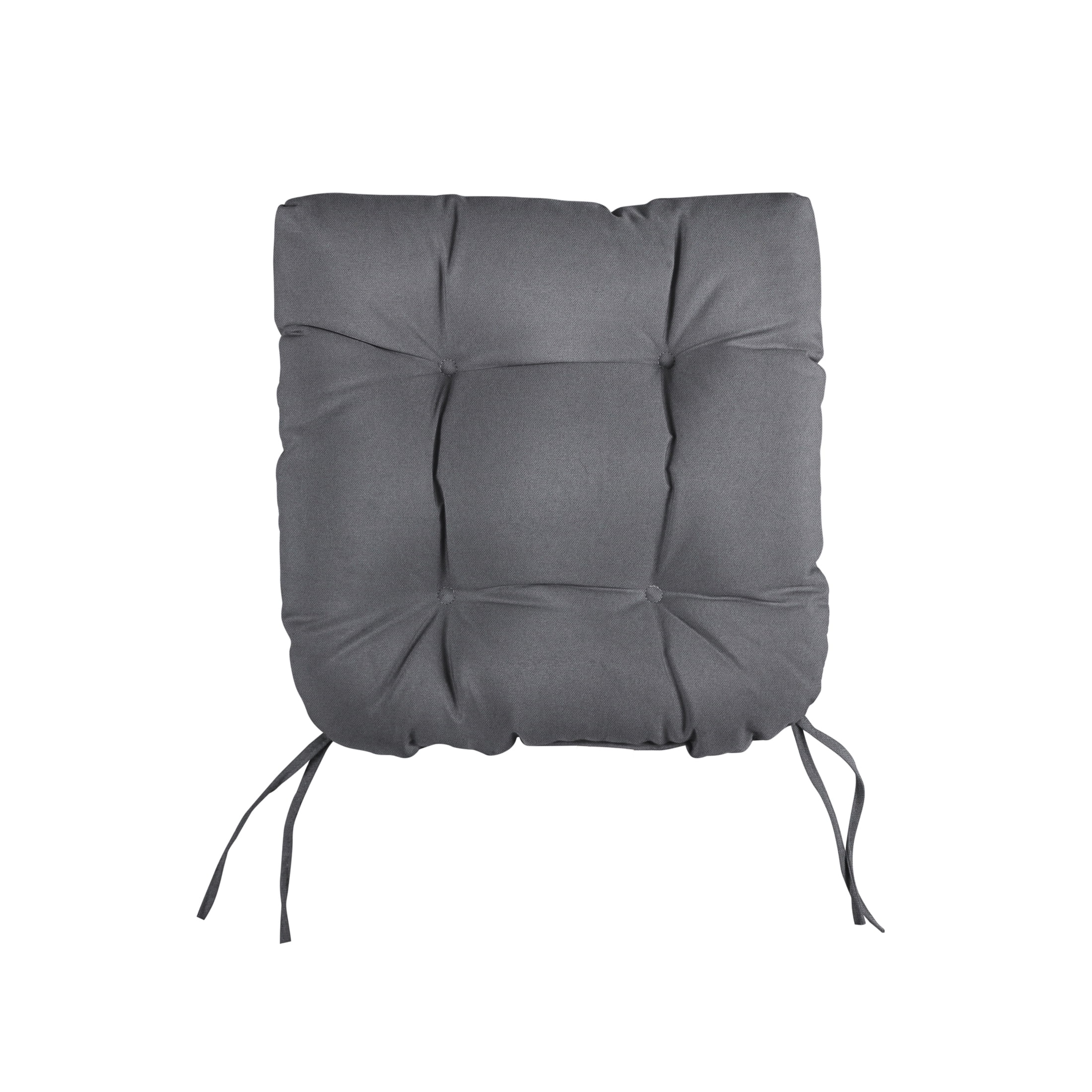 Sorra Home Charcoal Tufted Chair Cushion Round U-Shaped Back 16 x 16 x 3