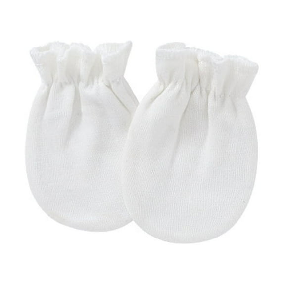 1 Pair Newborn Protection Face Scratch Hands Gloves Solid Color No Scratch Mitts Baby Anti Scratching Soft Cotton Gloves