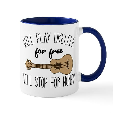 

CafePress - Will Play Ukelele - 11 oz Ceramic Mug - Novelty Coffee Tea Cup