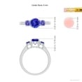thumbnail image 4 of ANGARA Natural Three Stone Round Tanzanite Ring with Diamond Accents in 14K White Gold for Women (Size-6mm) | December Birthstone, Anniversary, Jewelry Gift for Women | Natural Tanzanite Ring, 4 of 9