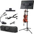 thumbnail image 1 of Soporte para partituras Klvied Professional con soporte para violín, color negro, 1 of 9