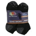 Fruit of the Loom Dual Defense NoShow Socks for Men, Black, Sizes 612