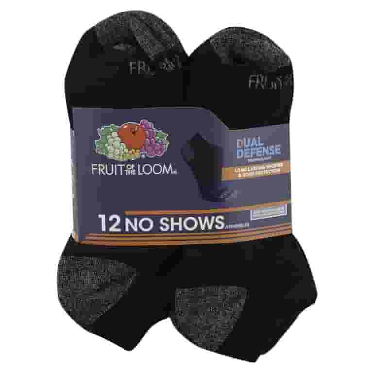 【新作からSALEアイテム等お得な商品満載】 of Fruit the Socks No-Show Defense Dual Cushioned Men's Loom 服&ファッション小物