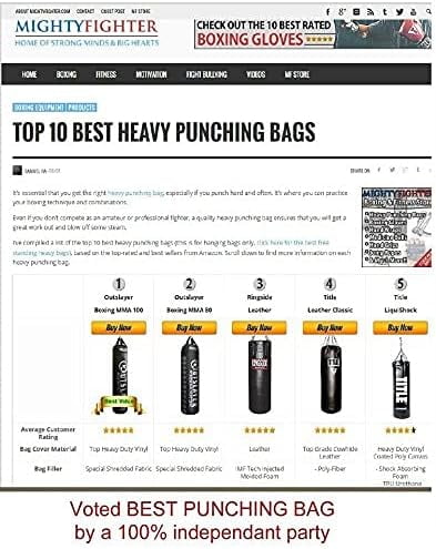 Filled Punching Bag 100 lbs Heavy Bag | Kicking & Boxing Bag for Boxing, Taekwondo, Kickboxing, Martial Arts MMA Heavy Bag Training Practice | Made in USA