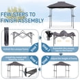 thumbnail image 5 of Zimtown 8' x 5' Grill Gazebo All-Weather Steel Construction w/ Bag for Patio, Backyard, BBQ (Light Gray), 5 of 10
