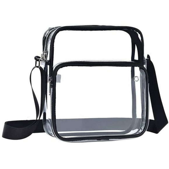 Clear Purses with Shoulder Strap Clear Messenger Bag Waterproof Clear Bag Hand-free Clear Crossbody Bag Transparent Crossbody Purse for Concerts Festivals Sports Events