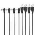 thumbnail image 1 of Cable de alimentación Uxcell USB 2.0 tipo A a conector de barril DC 5.5x2.5mm en ángulo de 90 grados, 4 piezas de adaptador de conector de cable, negro, 1 of 5