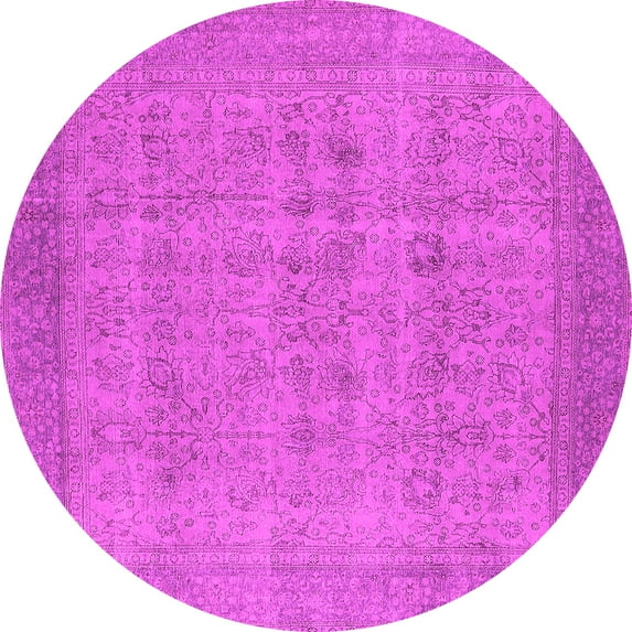 Ahgly Company Indoor Round Oriental Pink Industrial Area Rugs, 6' Round