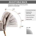 thumbnail image 3 of Bonzy Home Modern Adjustable Back Accent Chair with Ottoman, Reclining Reading Lounge Chair with Removable Cushion, Velvet Fabric Seating for Living Room, Bedroom & Balcony, Beige, 3 of 10