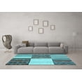 thumbnail image 3 of Ahgly Company Indoor Round Patchwork Light Blue Transitional Area Rugs, 6' Round, 3 of 4