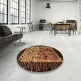 thumbnail image 4 of Ahgly Company Machine Washable Indoor Square Abstract Night Red Area Rugs, 8' Square, 4 of 7