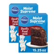 thumbnail image 2 of Pillsbury Moist Supreme Devil's Food Cake Mix, 15.25 Oz Box (2 pack) and 8in Silicone Spatula (Color Varies), 2 of 5