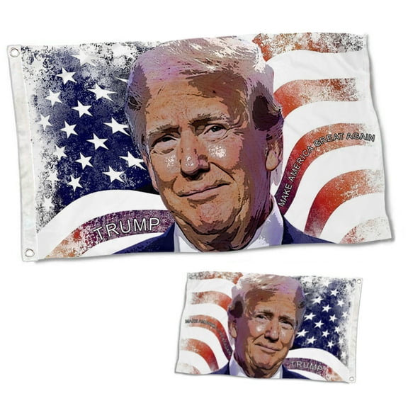 Dutern Double Sided Trump 2024 Make America Great Again Flag Banner 3 Ply with Brass Grommets 2x3 Feet