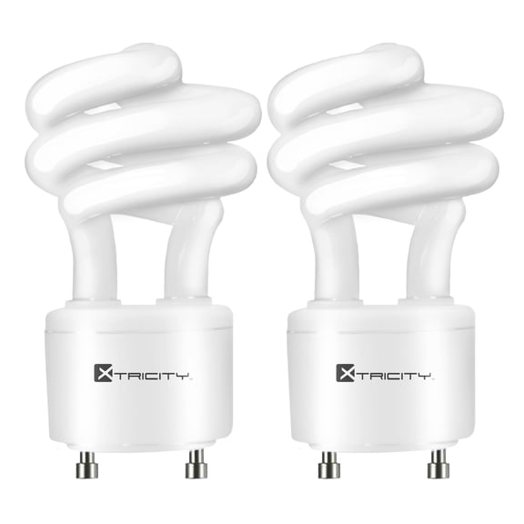 Xtricity CFL GU24 Light Bulb, 2-Prong T2 Spiral 13W, 120V, 900lm, 2700K, UL listed