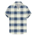 thumbnail image 1 of Camisas de Manga Corta de los Hombres Comprobar la Impresión Botón Casual Turndown Collar Blusa, Poliéster Spandex para la Fiesta Diaria Y la Playa, 1 of 1