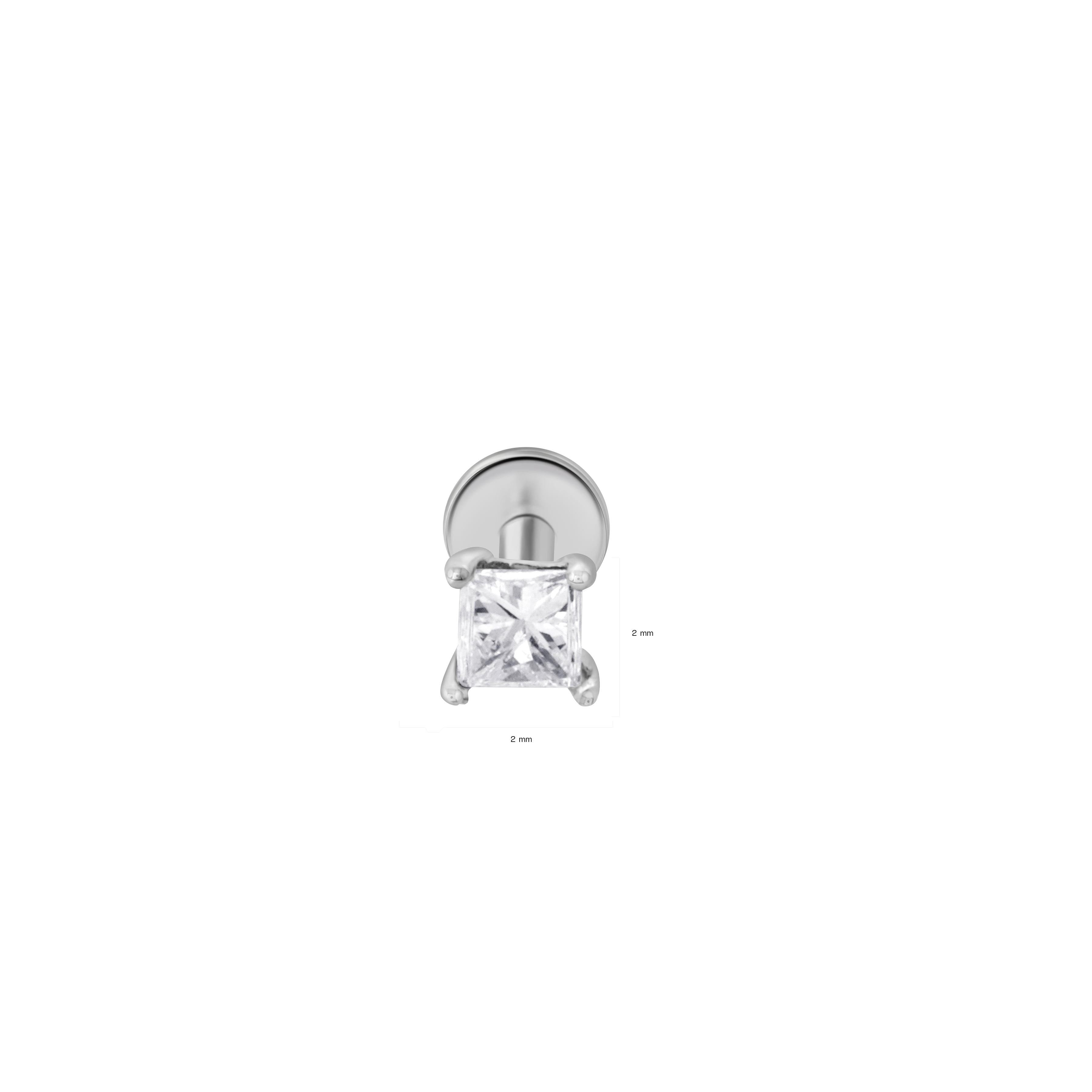 Small Brilliant Diamond Stud - Flat Back - Single Earrings Size 2mm | WWAKE