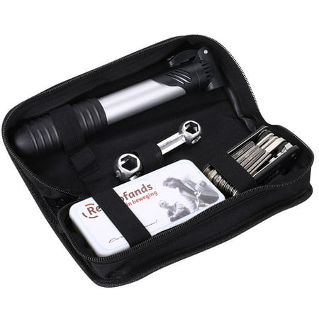 Multi Function 16 in 1 Purpose Bike Bicycle Cycling Tire Repair Tool Kits Complete Set + Mini Portable Pump