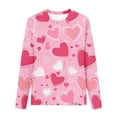 thumbnail image 4 of Tdoqot Girls Valentines Day T Shirts- Long Sleeve Cute Heart Print Crewneck Tops Sky Blue Size 3-4 Years, 4 of 5