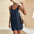 thumbnail image 6 of SBYOJLPB Shorts Pants Summer Women's Denim Overalls Shorts Loose Shorts Jumpsuit with Pocket, 6 of 9