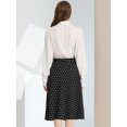 thumbnail image 4 of Falda Midi De Lunares Vintage Allegra K Con Cremallera En La Cintura Elástica Puntos negros M, 4 of 5
