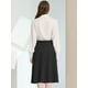 thumbnail image 4 of Falda Midi De Lunares Vintage Allegra K Con Cremallera En La Cintura Elástica Puntos negros M, 4 of 5