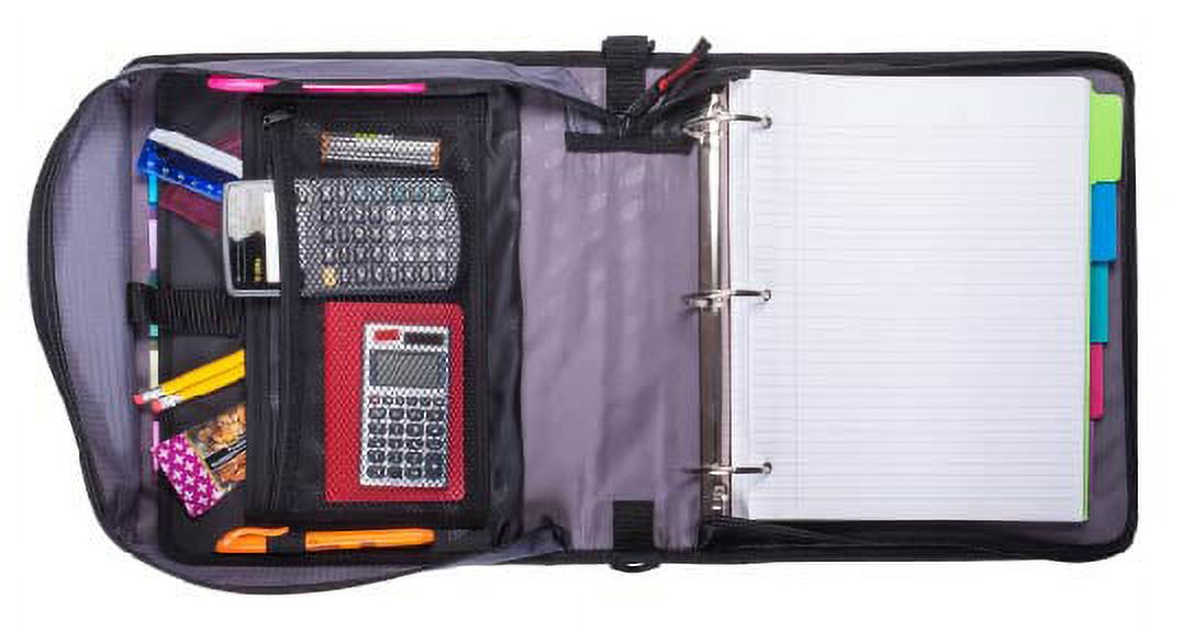 Case-it 2 Inch Zipper Binder with 5-Tab File Folder, Green