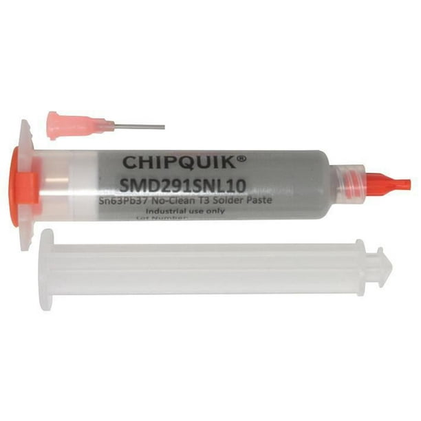 CHIP QUIK NoClean LeadFree Solder Paste Syringe with Plunger & Tip