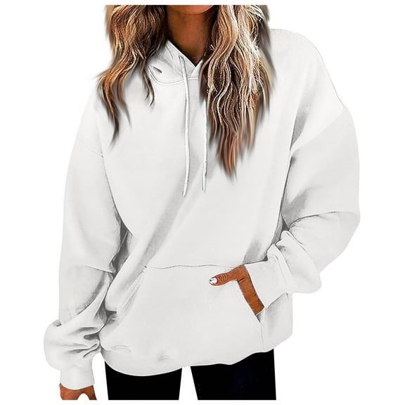 Lmnyox Women's Fashion Print Hoodies Oversized Long Sleeve Drawstring Sweatshirts Casual Pullover with Pocket