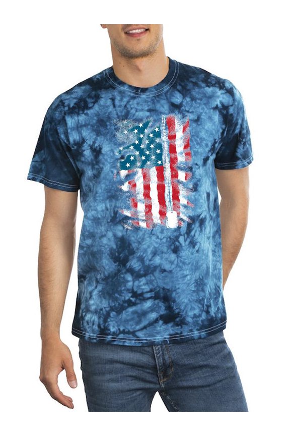 American Flag Grunge Style Tie Dye Crystal Men -Image by Shutterstock, Male x-Large