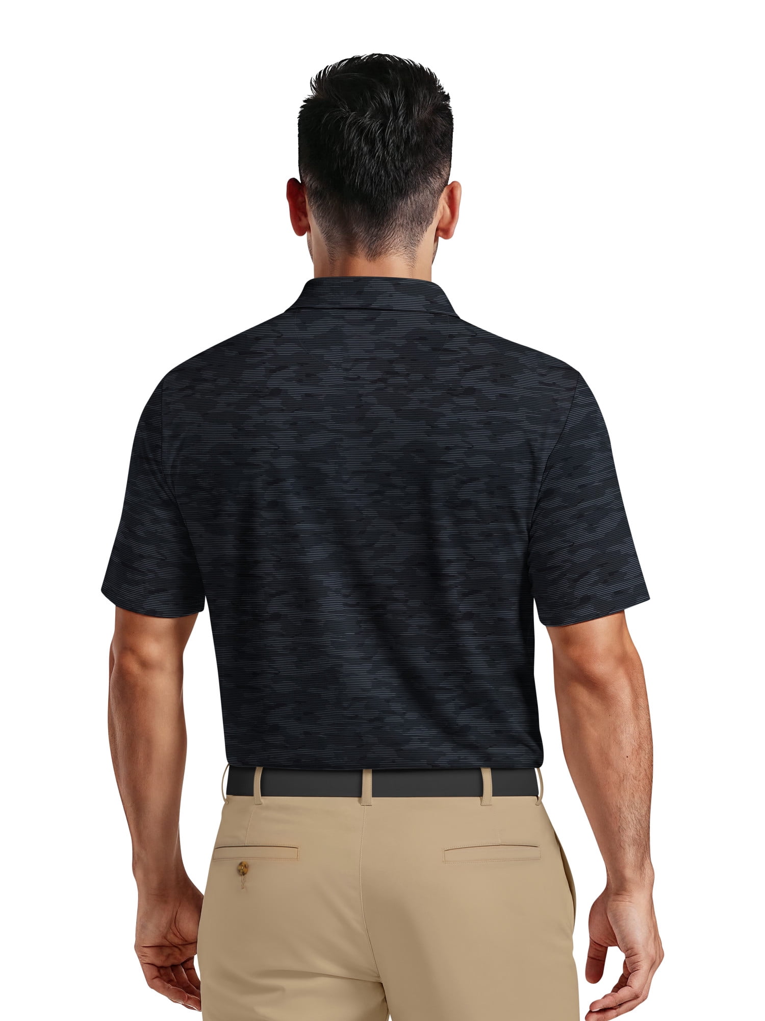 Ben Hogan Men's and Big Men’s Linear Camo Print Short Sleeve Golf Polo Shirt, up to Size 5XL