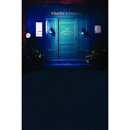 Image of ABPHOTO Polyester Ocean Blue Photo Backgrounds Chocolate Charlie s Shop 5x7ft Studio Photography Backdrops