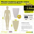 thumbnail image 3 of Maceta moderna para exteriores cónica grande 64 cm de alto color Blanco White off Sally de Polietileno ultra ligera Artego Japi Hecho en Brasil, 3 of 6