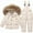 White, variant on 2-Piece Toddler Snowsuit Set 𝖶aterproof Thermal Insulated Winter Snow Suit for Baby Kids Boys Girls with Snow Pants Jacket Coat Outerwear Windproof Cold Weather