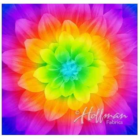 - Dream Big~Prism~Digital Floral Panel 43'' x 43'' Cotton Fabric by Hoffman