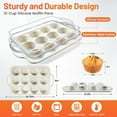 thumbnail image 2 of 2Pack Silicone Muffin Pan for Baking with Metal Reinforced Frame, 12 Cup Regular Size Cupcake Pan, BPA Free Silicone Muffin Tray, Cupcake Baking Pan Molds for Oven Dishwasher Safe, 2 of 7