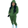 thumbnail image 3 of Cindysus Women Two Piece Outfit Long Sleeve Jogging Set Athletic Hoodie Sweatsuits For Womens Winter Lounge Casual Sets Green 4XL, 3 of 4