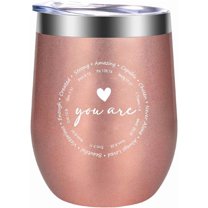 Christian Gifts for Women, Christmas Birthday Mothers Day Gifts for Mom Grandma Sister Friend Coworker, Inspiration Religious Self Care Gifts for Women, 12OZ Wine Tumbler Travel Mug