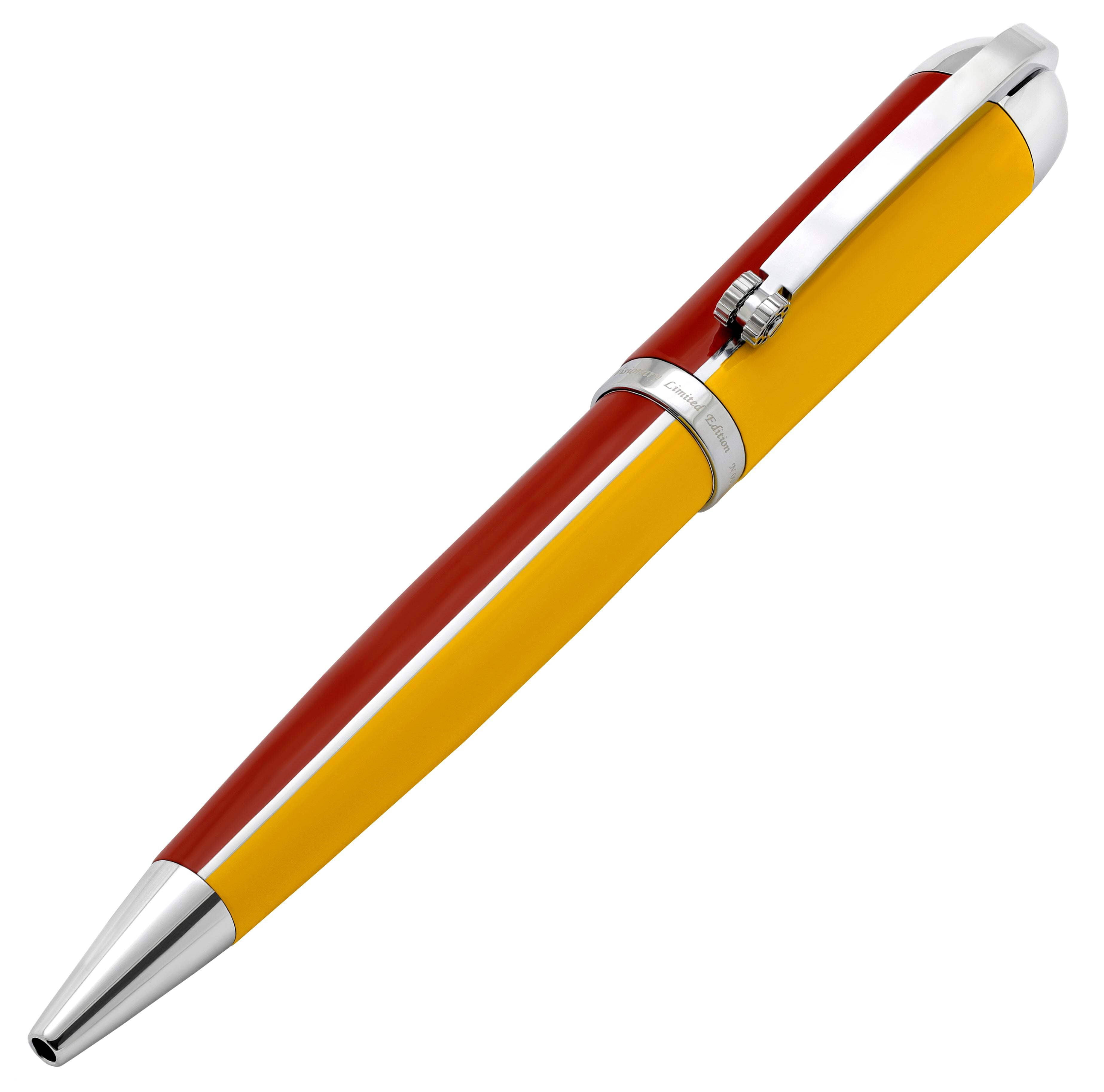 Xezo Xezo Visionary® Brass  Aluminum Enameled Ballpoint Pen - Aspen Gold / Red