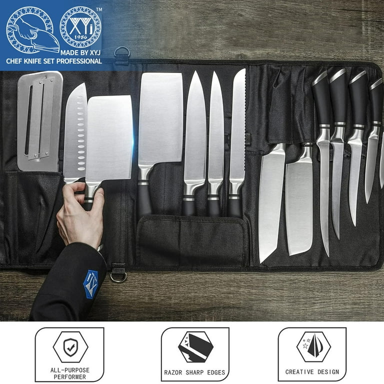 XYJ Chef Knife Professional Set with Bag,Cleaver Butcher Knife for