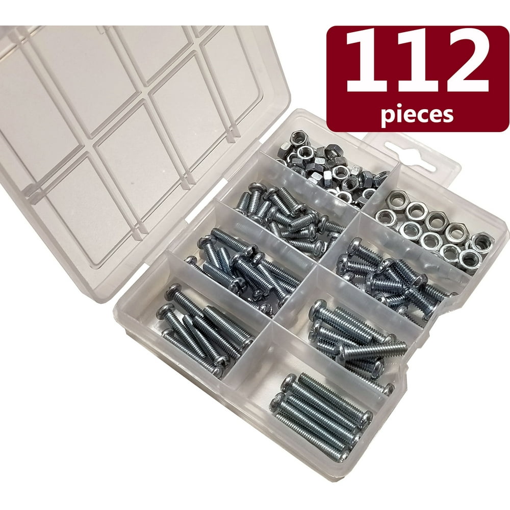 Machine Screws Assortment Kit With Nuts Hexagon Head Nuts Screwdriver Tool Needed Variety Of 