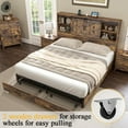 thumbnail image 5 of VanAcc Queen Size Wooden Platform Storage Bed Frame with 51.2" Wood Bookcase Headboard(Rustic Brown), 5 of 7