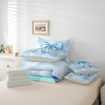 thumbnail image 5 of Manfei Bling Blue Bowknot Bedding Comforter Set 7 Pieces for Kids, Diamond Floral Print Full Bedding Set, Princess Bow Style Reversible Fitted Sheet Flat Sheet, Luxury Bedroom Decor, 5 of 7