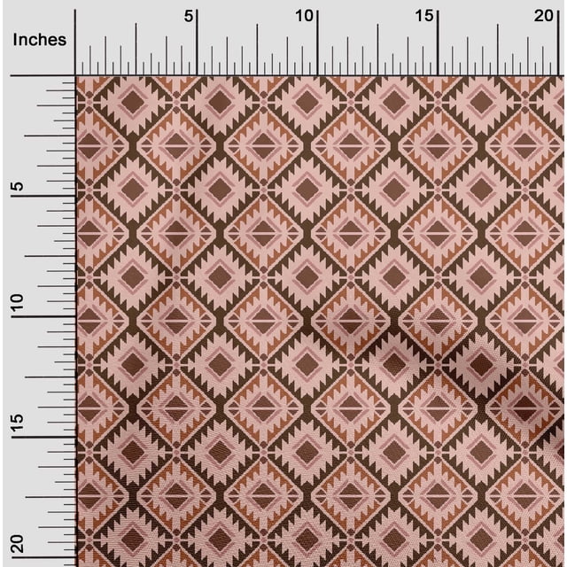 oneOone Cotton Flex Fabric Geometric Flame Stitch_Printed Craft Fabric BTY 40 Inch Wide