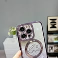 thumbnail image 5 of Compatible with iPhone 15 Pro Max 6.7 Inch Case with Magsafe, Plating Heart Glitter Magnetic Case for Women Girl TPU Drop Protection Gradient Color Back Cover for iPhone 15 Pro Max - Darkpurple, 5 of 7