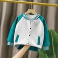 thumbnail image 5 of YunPes Boys Girls Varsity Jacket Snap Long Sleeve Baseball Outerwear with Striped Ribbed Cuff Fall Back to School Daily Jacket Coat, 5 of 5