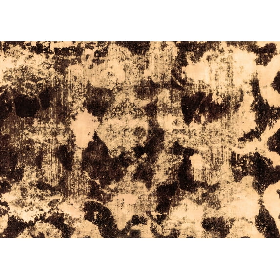 Ahgly Company Indoor Rectangle Abstract Brown Modern Area Rugs, 2' x 5'