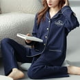 thumbnail image 5 of LYXSSBYX Pajamas for Women Four Seasons New Long Sleeve Loose Women's Cardigan Large Home Furnishing Set Pajamas Women, 5 of 6