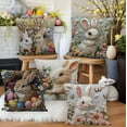 thumbnail image 2 of Under $5 Easter Throw Pillow Covers 18x18" Easter Decorative Pillow Cases Sofa Cushion Covers with Soft Fabric Easter Bunny Rabbits Decorative Pillow, 2 of 7