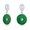 Silver, variant on Womens Carved Leaf Green Dangle Gemstone Earrings in Sterling Silver